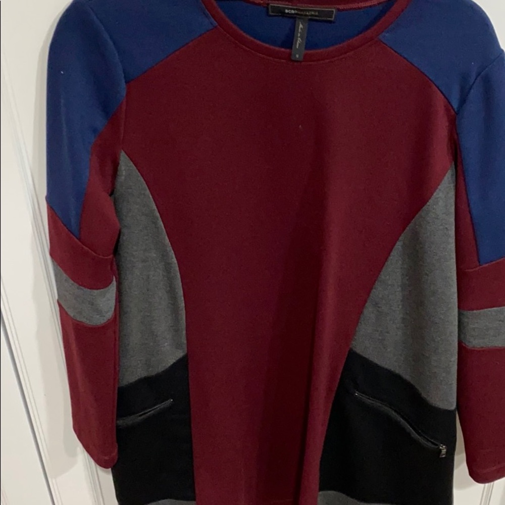 Color block maroon dress